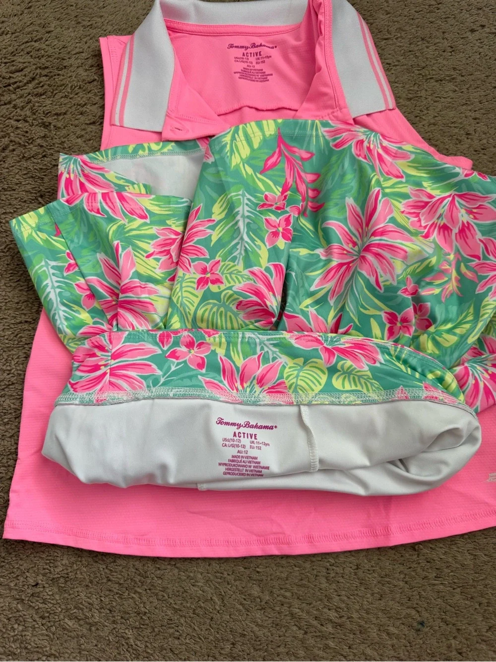 Tommy Bahama Pink Active Sleeveless Polo Top